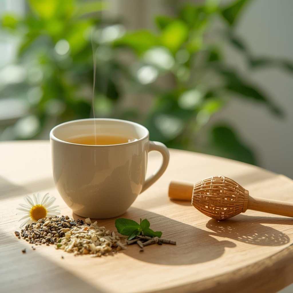 Tasse mit Kräutertee